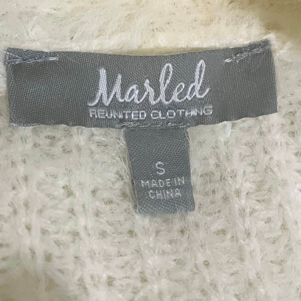 Marled Anthropologie Women's Cream Open Front Super Soft Cardigan Sweater Size S - Picture 9 of 11